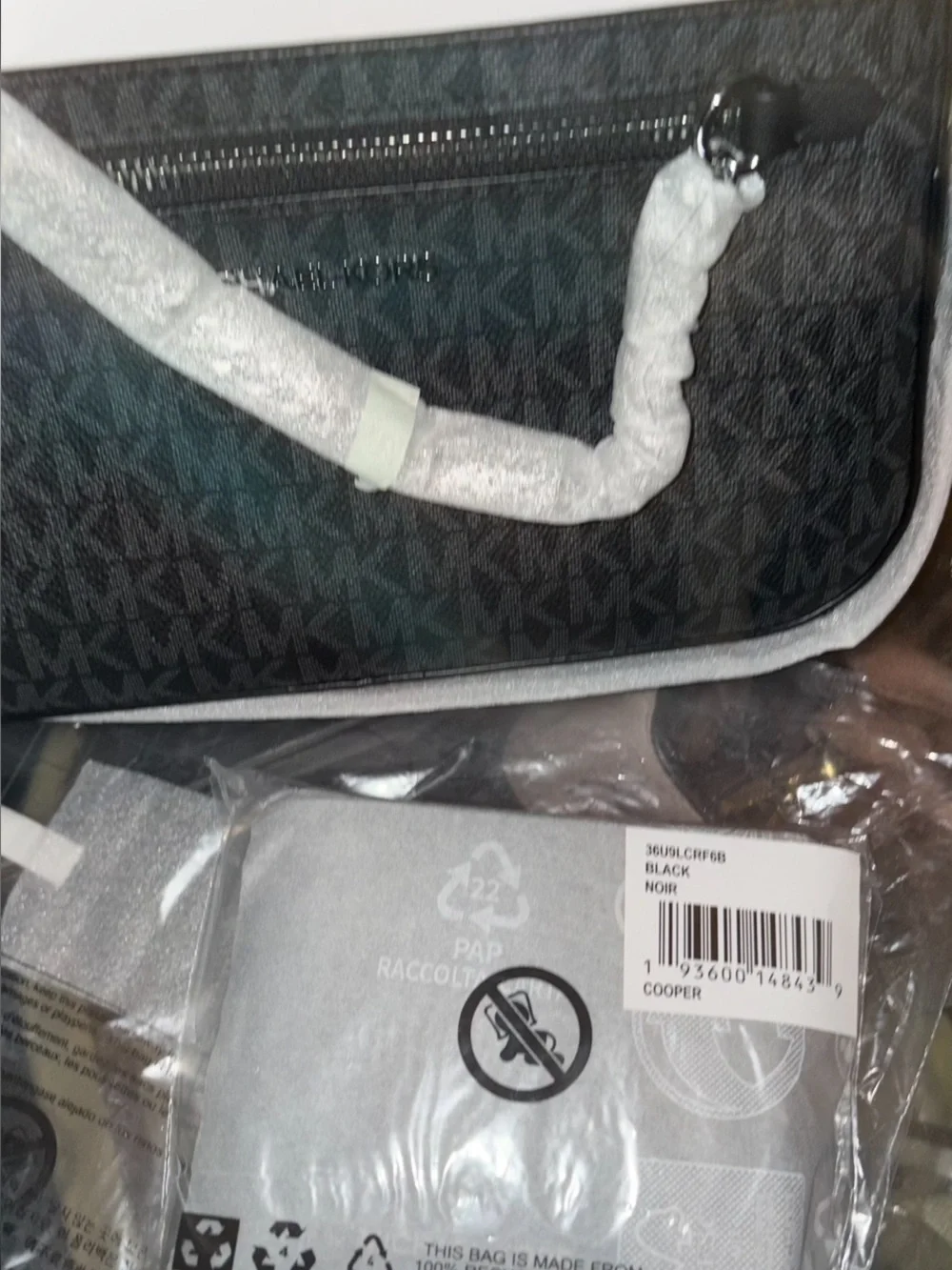 Michael Kors Black Logo-Print Jet Set Crossbody Bag and matching Wallet